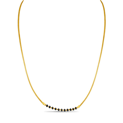 Alka Gold Chain with Black Beads Mangalsutra