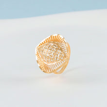 Aarna Royal Geometric Mesh Gold Ring