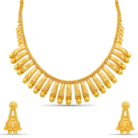 Gehna  Traditional Temple-Style Gold Necklace Set