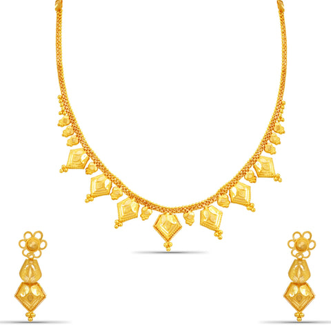 Aparna Geometric Gold  Necklace Set