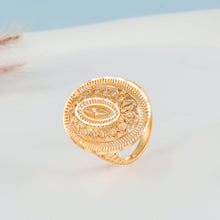 Gauri  Oval Pattern Gold Ring