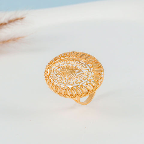 Ishika Greek Pattern Gold Ring