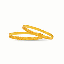 Elegant Gold Bangles With Floral Designs