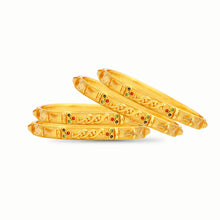 Colorful Gemstone Design Gold Bangles