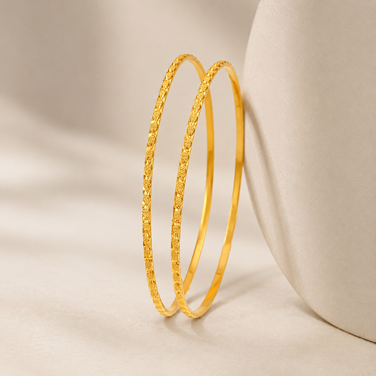 Noor Floral Design Gold Bangles