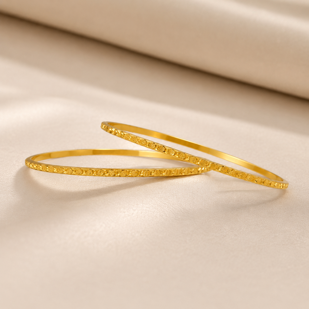Noor Floral Design Gold Bangles