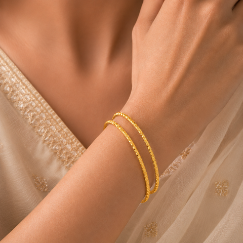 Noor Floral Design Gold Bangles