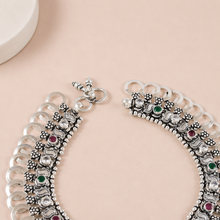 Kiara Elegant Loop Silver Anklets