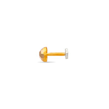 Pooja Glossy Dome-Cut Gold  Nose Pin