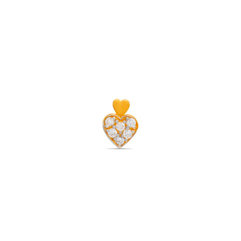 Bina Twin Heart Gold Nose Pin