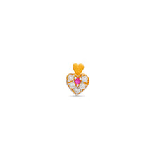 Trisha Heart Ruby Gold Nose Pin