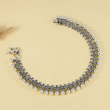 Ruhika Dense Drop Silver Anklets