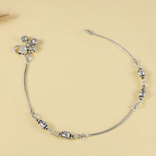 Anvika Modern Bead Silver Anklets