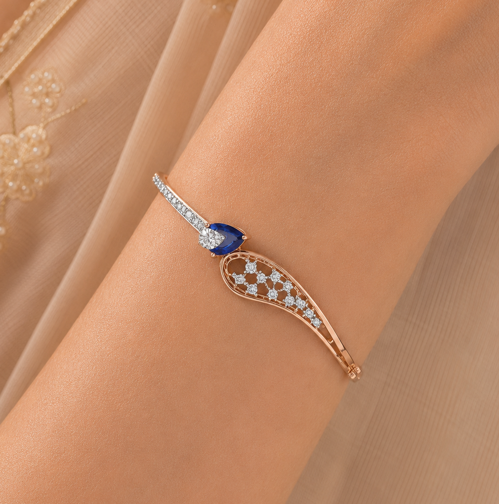Blue Sapphire Diamond Elegance Bracelet