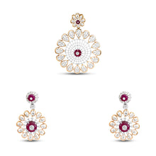 Rose gold Regal Floral Diamond shine Pendant Set