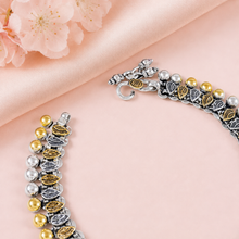 Traditional Leaf Charm Silver Anklets