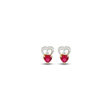 Ruby Diamond Pendant Set Heart-Shaped Charm
