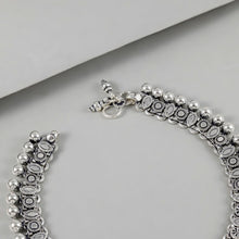 Ira Floral Ghungroo Silver Anklets