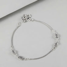 Teena Minimalist Beaded Chain Silver Anklets