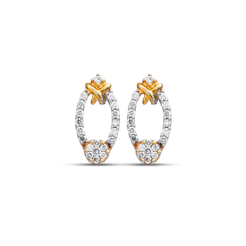 Ritika Chic oval Diamond Earrings Danglers