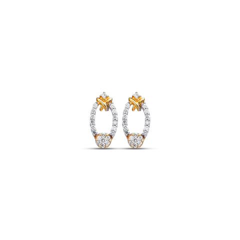 Ritika Chic oval Diamond Earrings Danglers