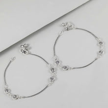 Divine Flora Charm Silver Anklet
