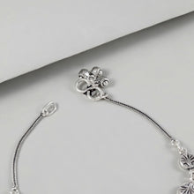Divine Flora Charm Silver Anklet