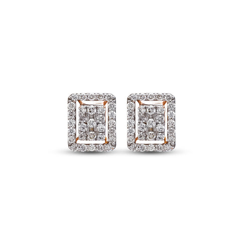 Ira Elegant Rectangular Diamond Earrings