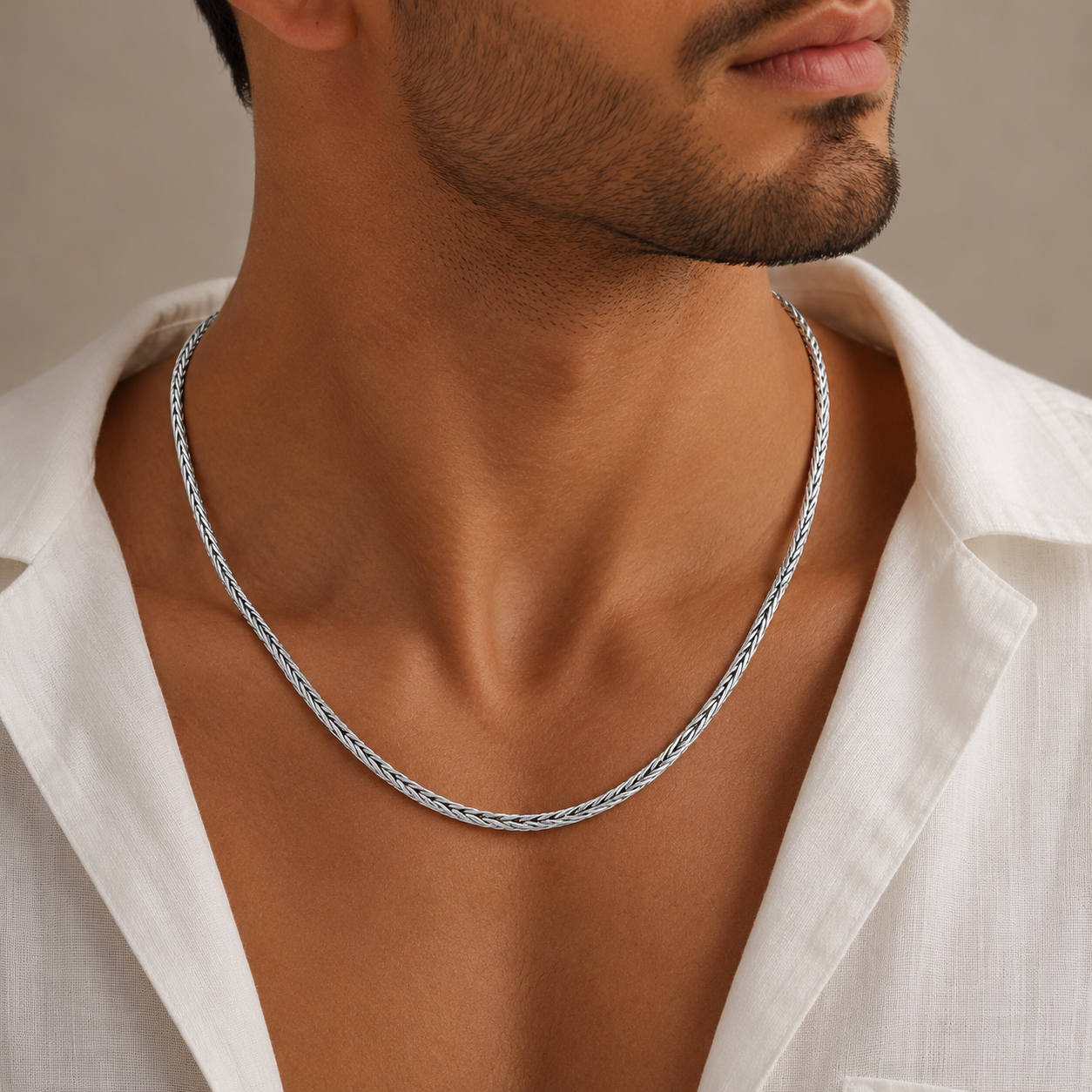 Premium Rope Silver Chain For Him