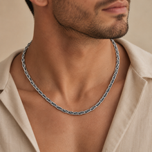 Antique Twist Link Silver Chain For Him