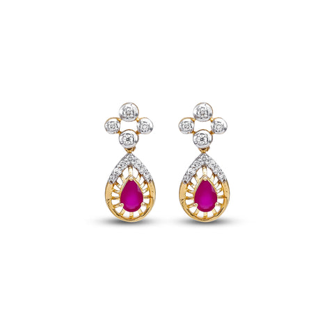 Manjari Ruby Diamond Earrings