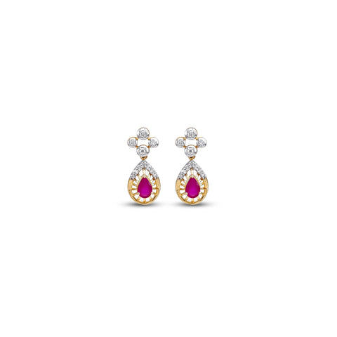 Manjari Ruby Diamond Earrings