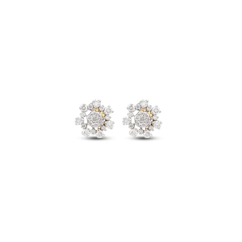 Elegant Floral Diamond Cluster Earrings