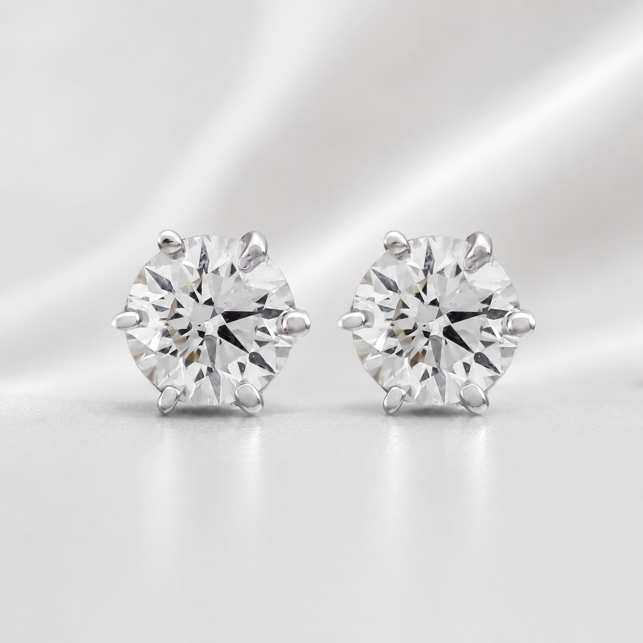 Elegant Round-Cut Diamond Earrings