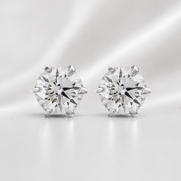 Elegant Round-Cut Diamond Earrings