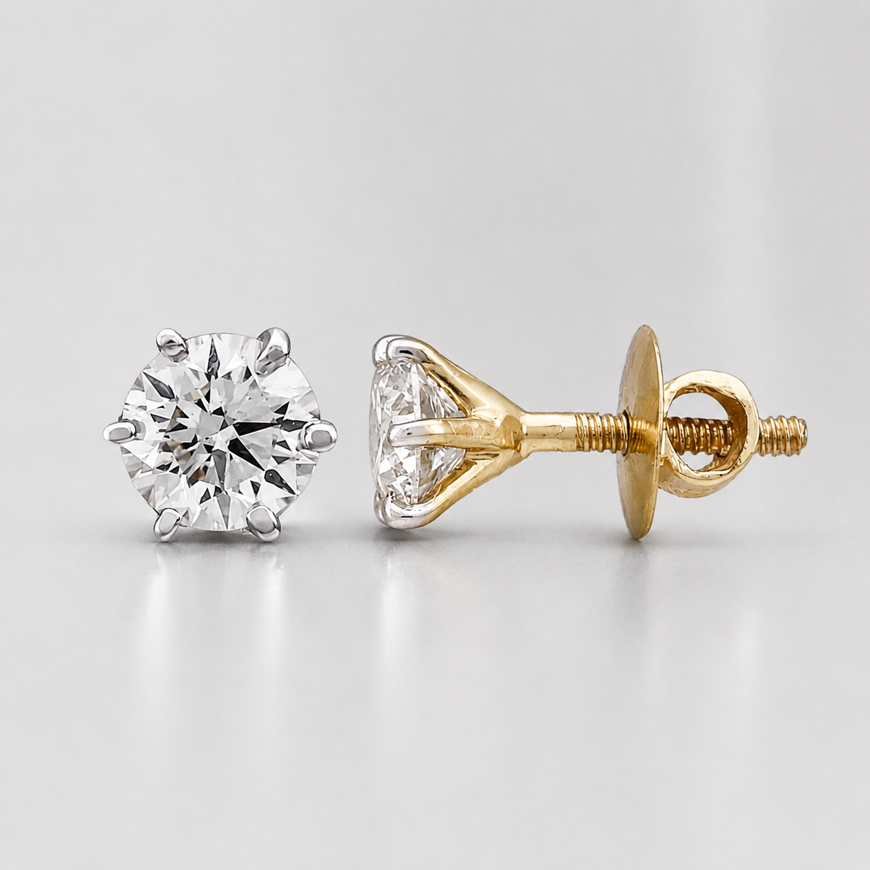 Elegant Round-Cut Diamond Earrings