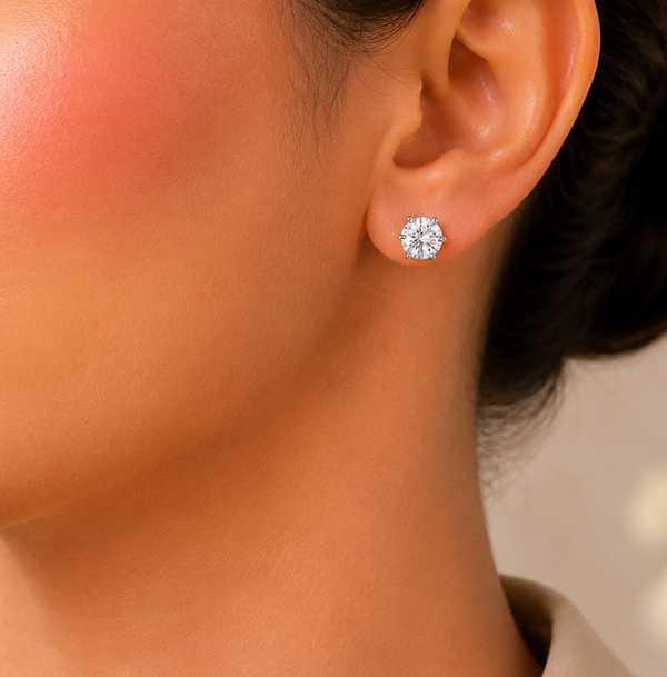 Elegant Round-Cut Diamond Earrings