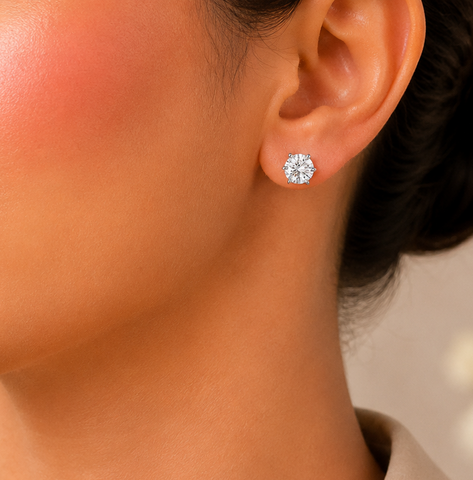 Elegant Round-Cut Diamond Earrings