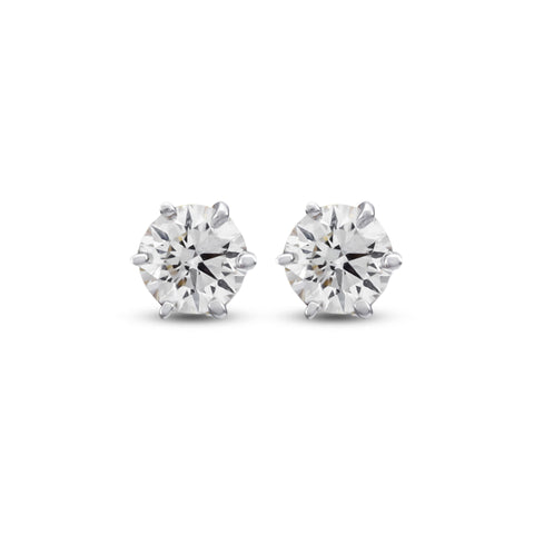 Elegant Round-Cut Diamond Earrings