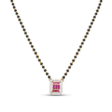 Joyti Black Beads With  Ruby And Diamond Mangalsutra