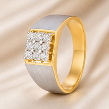 Dual Tone Shine Diamonds Ring For Him