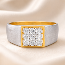 Dual Tone Shine Diamonds Ring For Him