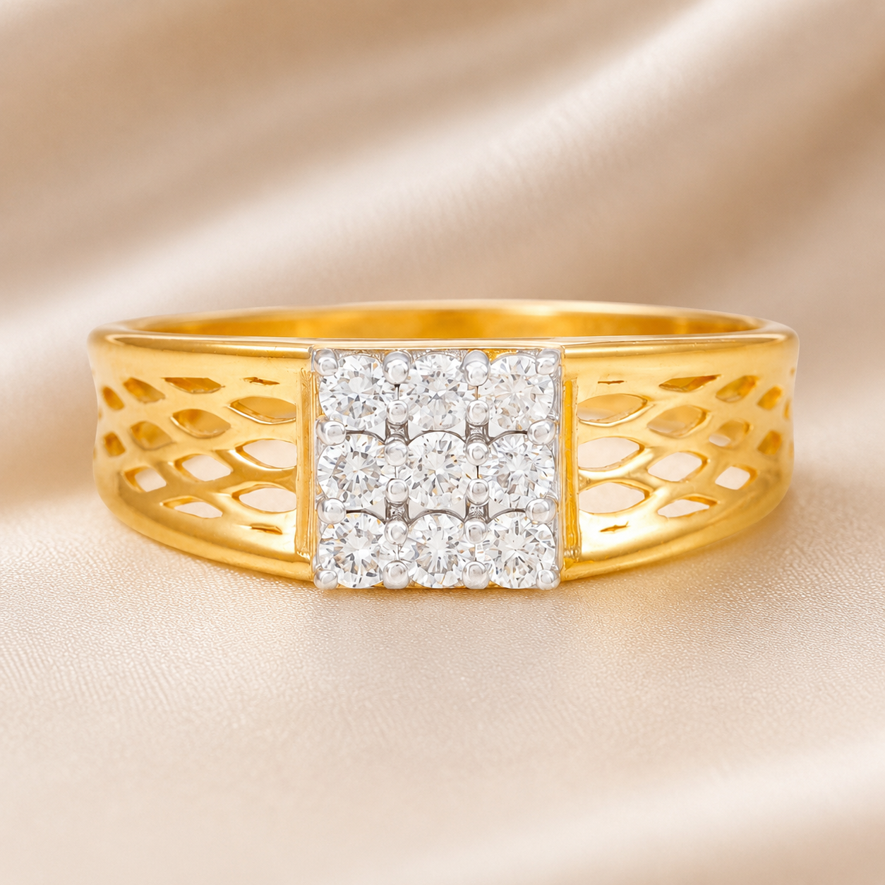 Divyansh Cutwork  Diamonds Ring For Him