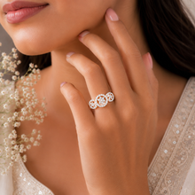 Kavya Triple Bloom Diamond Charm Ring