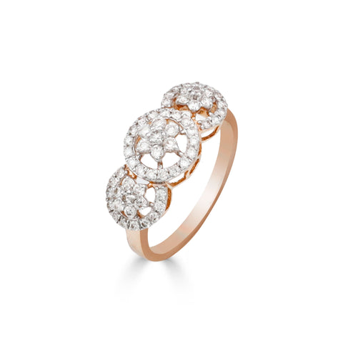 Kavya Triple Bloom Diamond Charm Ring