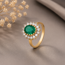 Smriti Floral Emerald Diamond Ring