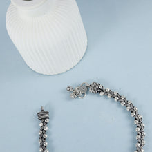 Ruhika Beaded Twist Silver Anklets