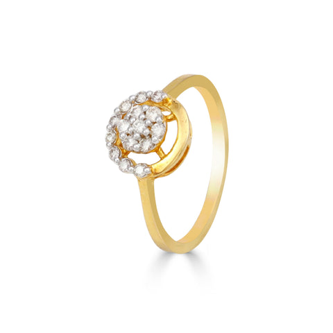 Moonlight  Inspired  Circular Radiant Design Diamond Ring