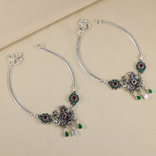Suhani Bride & Groom Design Silver Anklets