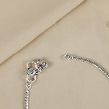 Nisha Emerald Bloom Charm Silver Anklets